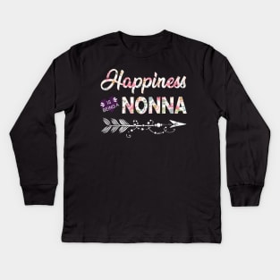 Happiness Is Being A Nonna Kids Long Sleeve T-Shirt